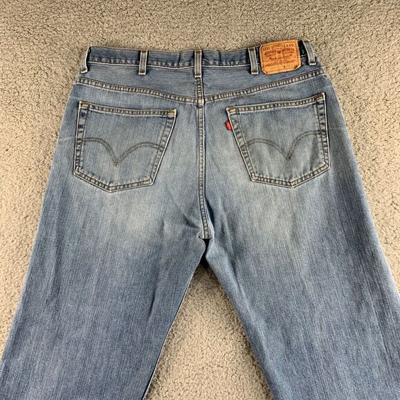 Levi's 559 Jeans Mens 38x32 Blue Relaxed Straight Destroyed Denim Skater 38x31 - Picture 9 of 16
